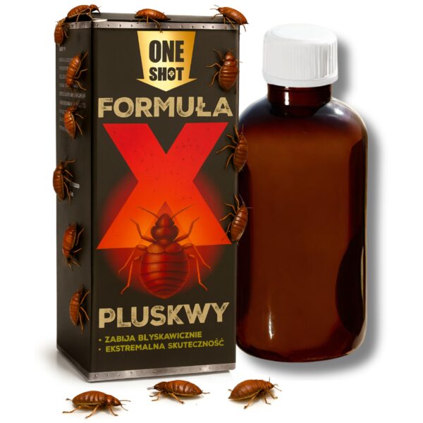 One Shot Formuła X Pluskwy – Prawdziwe Zdjęcie Produktu w Czerwonym Nagłówku